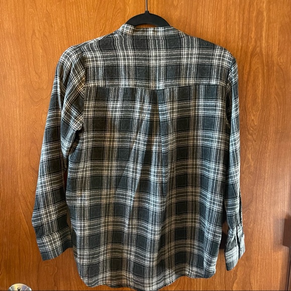 Women’s Gray/Black Madewell Plaid Flannel Long Sleeve Shirt Size X-Small - Picture 2 of 4